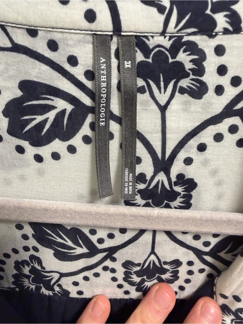 Anthropologie Eleanora Navy and White Paisley Maxi Dress - Picture 5 of 7